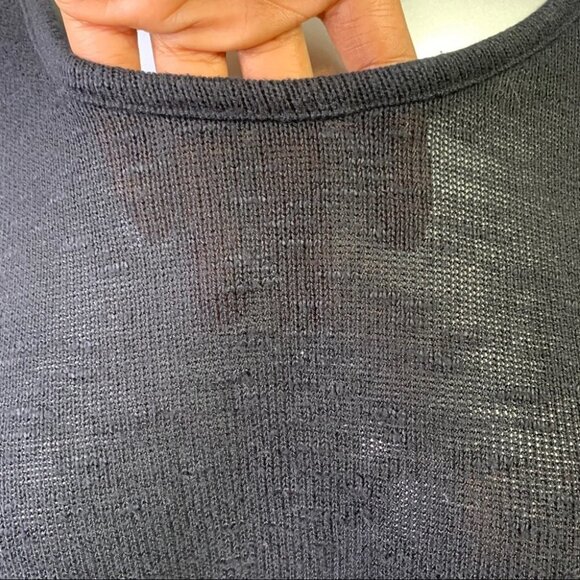 Bozzolo black oversized long sleeves  crop top - Picture 6 of 10